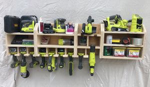 4 Tool Battery Powered Tool Storage Unit,  3 Tool Battery Powered Tool Storage Unit with COMBO and Medium Shelf